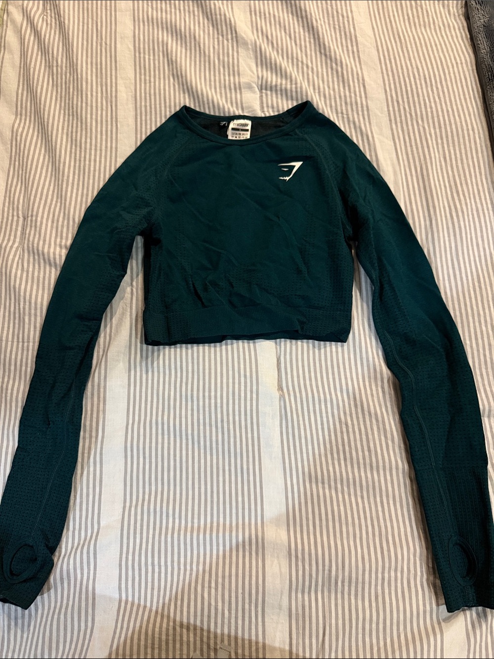 Gymshark Dark Teal Long Sleeve Crop Top